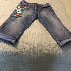 Boston Proper 18 inch inseam pedal pusher. Embellishments. Size 8.